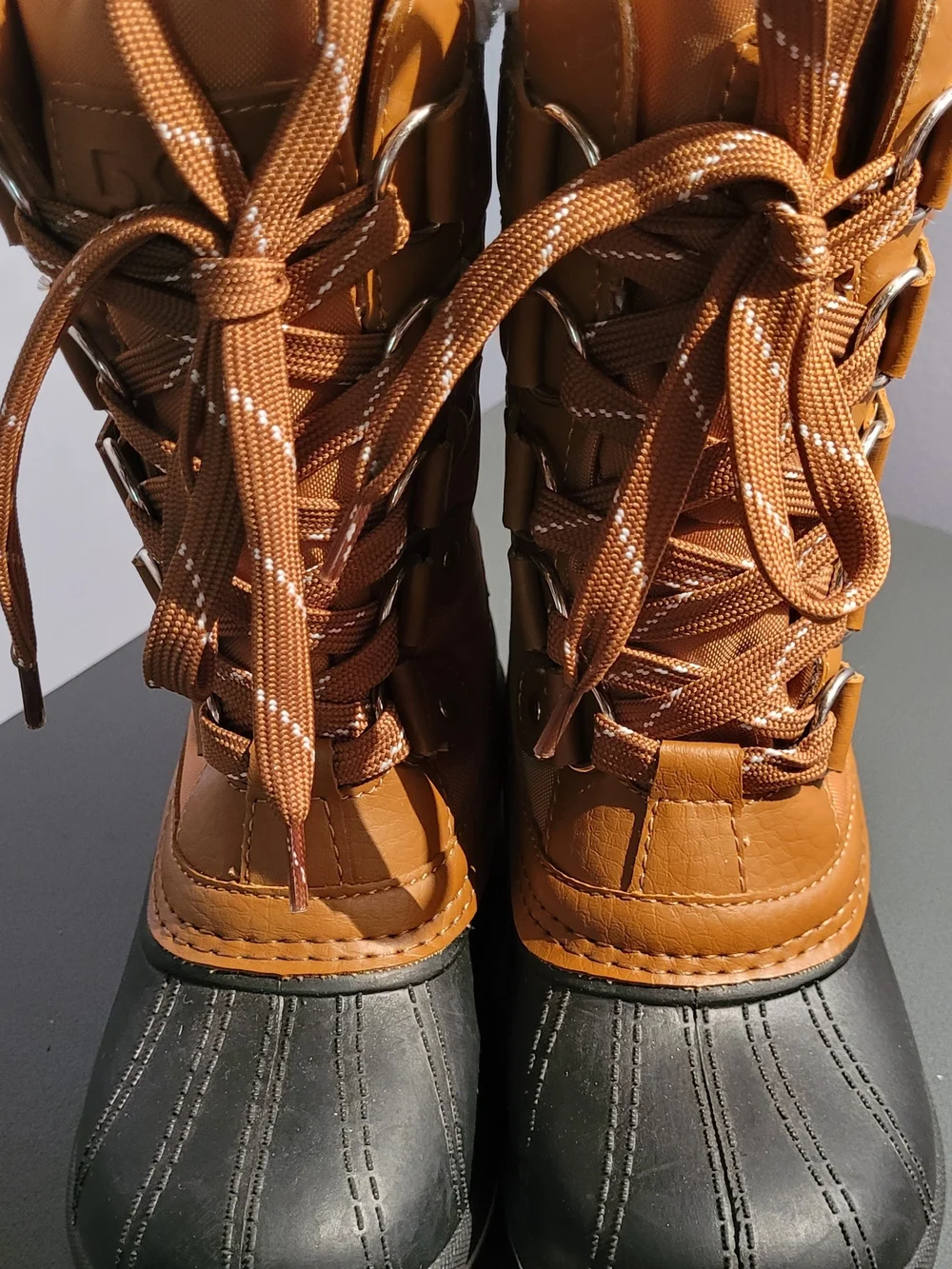 DSG Girl's Winter Lace-Up Boots - Tan & Black Size 1 NWT